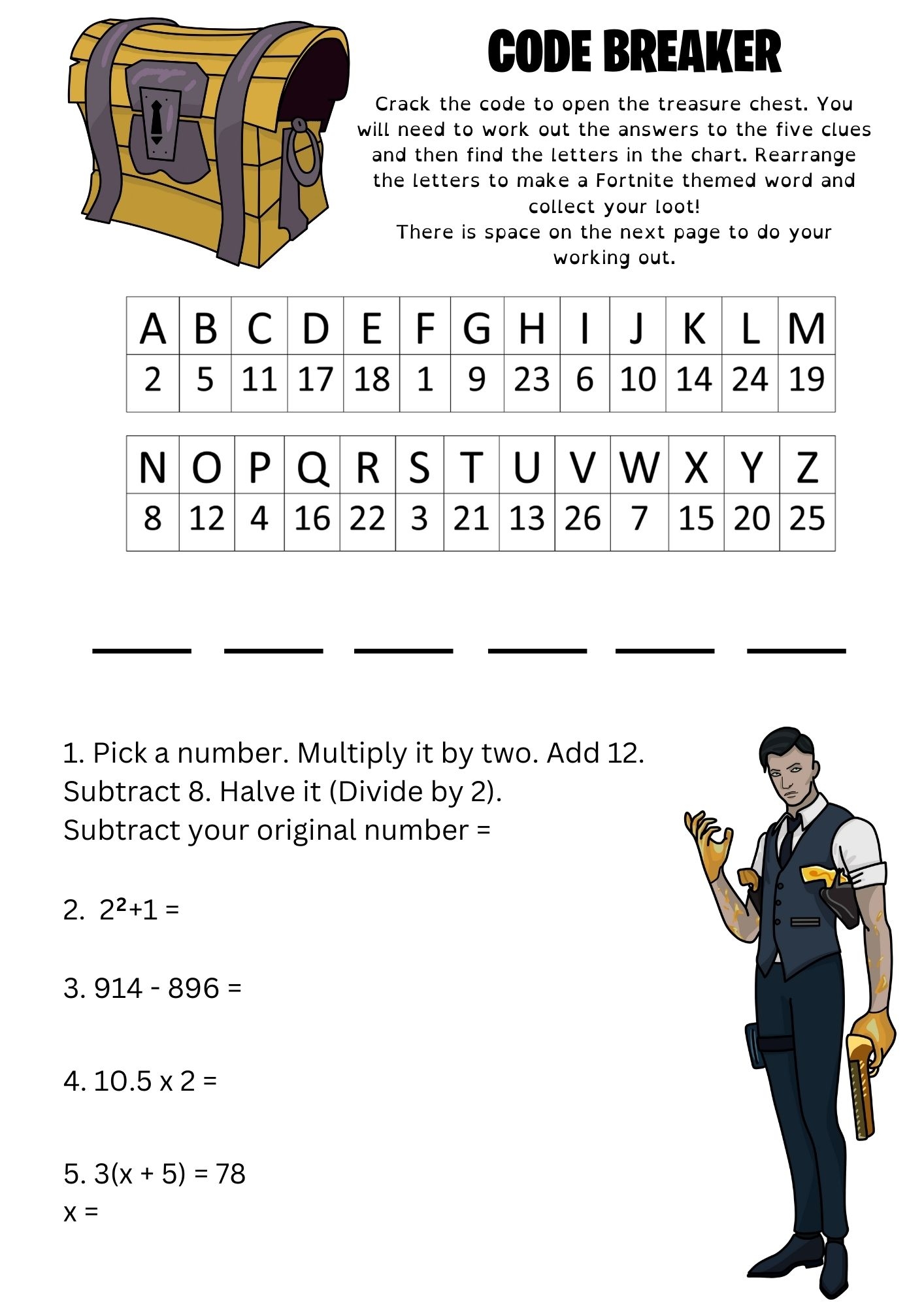 Maths Activities For Fortnite Fans PDF Curious Little Monkeys Educational Resources