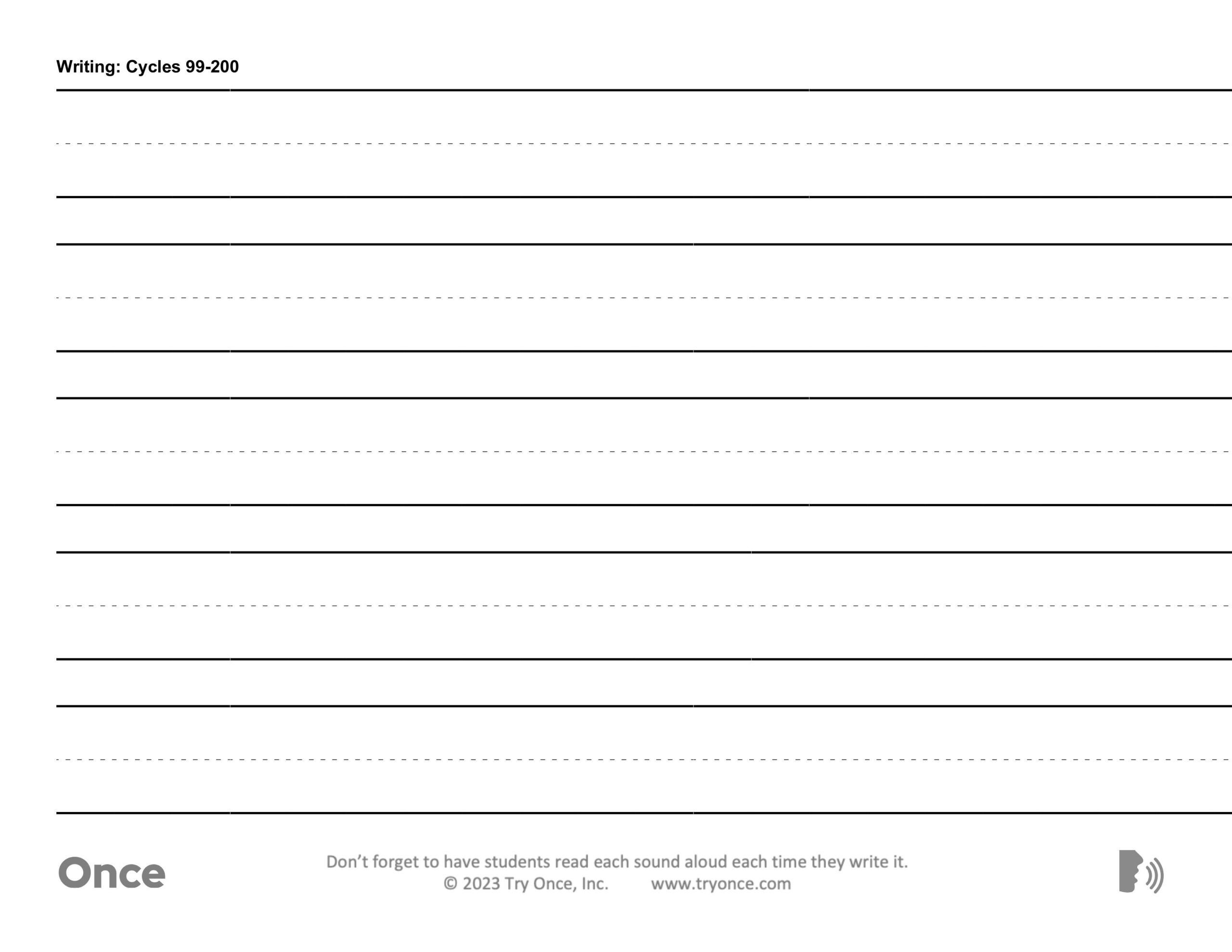 Once Reading Writing Worksheet Practice Writing And Saying