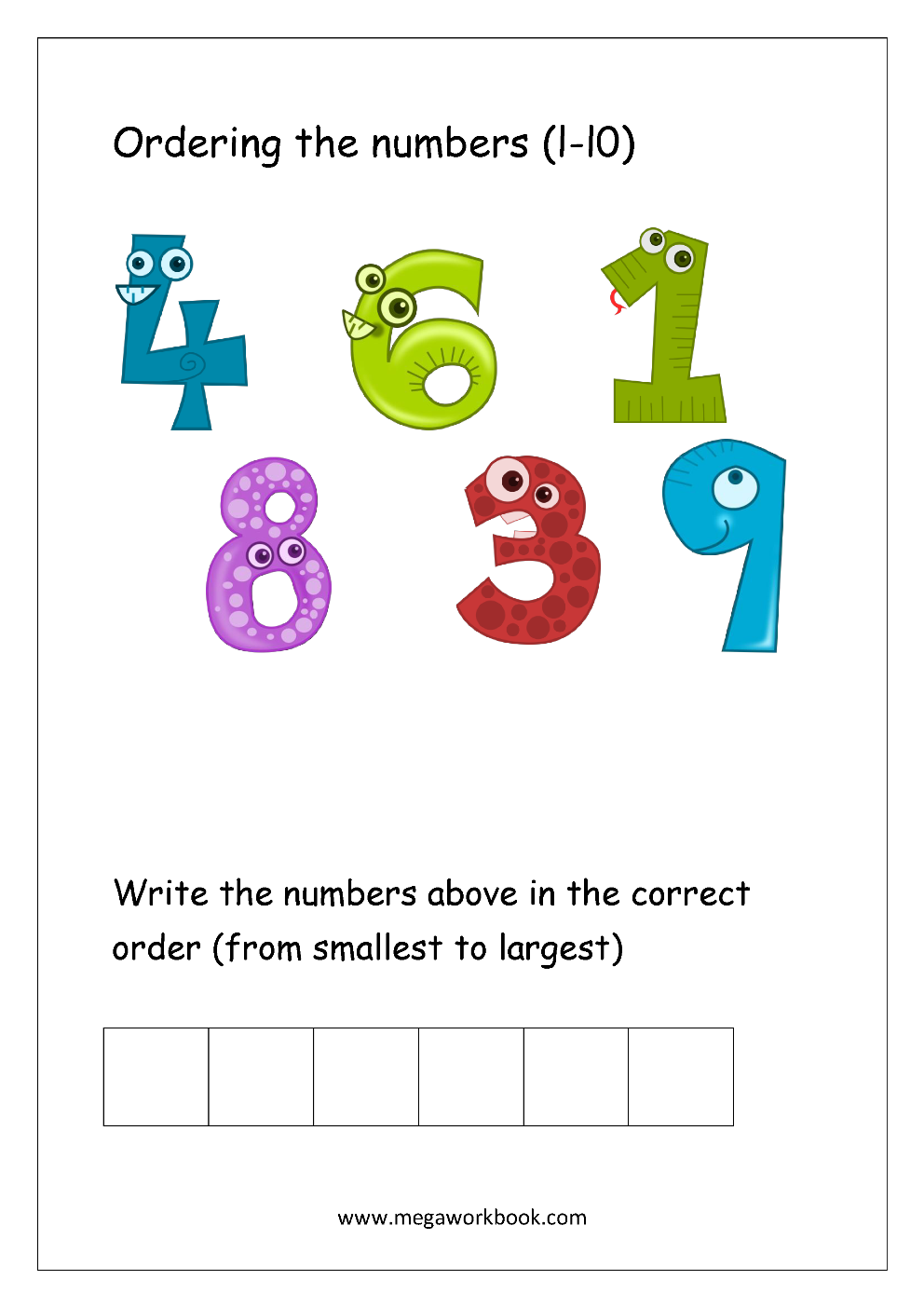 Ordering Numbers Worksheets Missing Numbers What Comes Before 