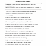 Parts Of A Sentence Worksheets Prepositional Phrase Worksheets