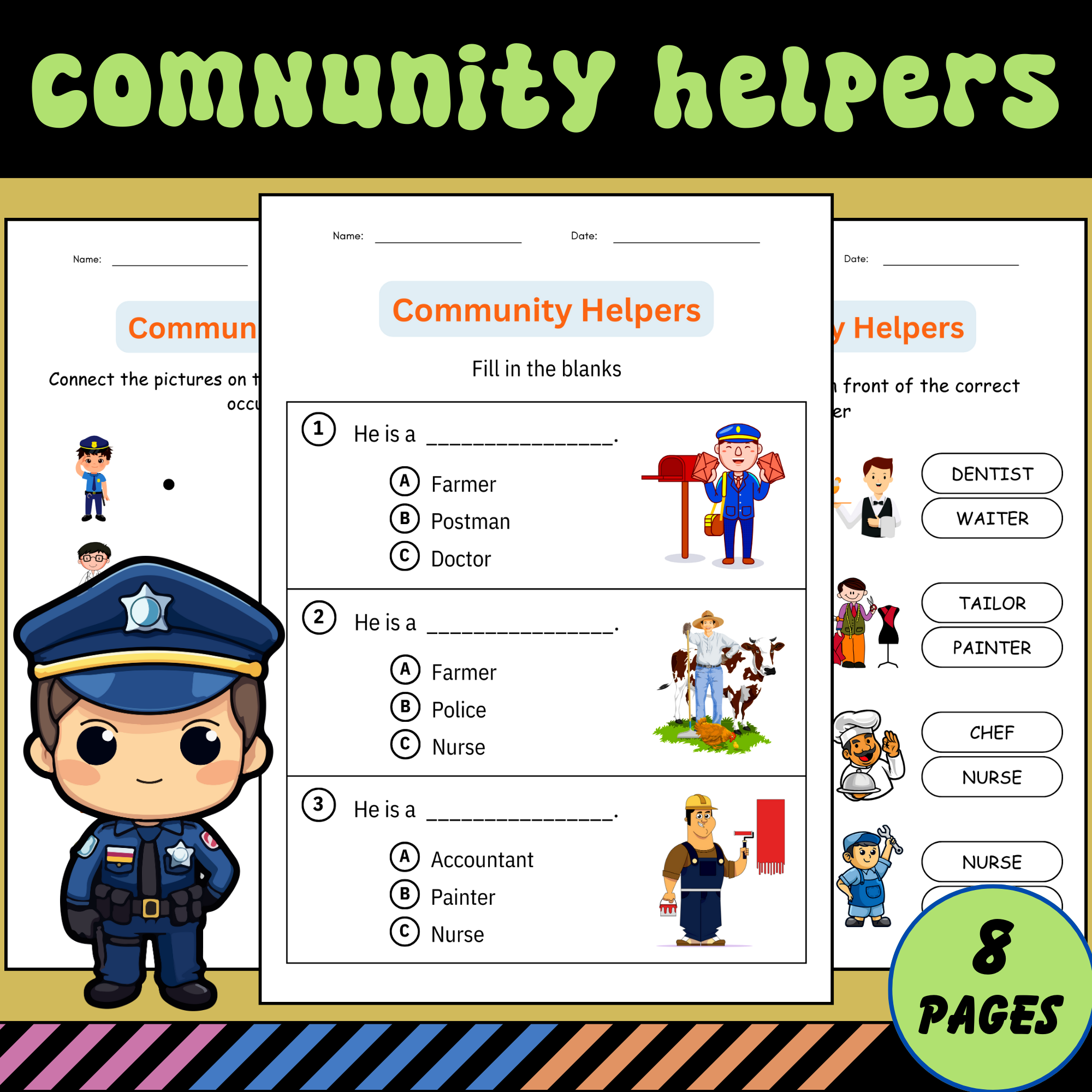 Free Printable Community Helpers Worksheets