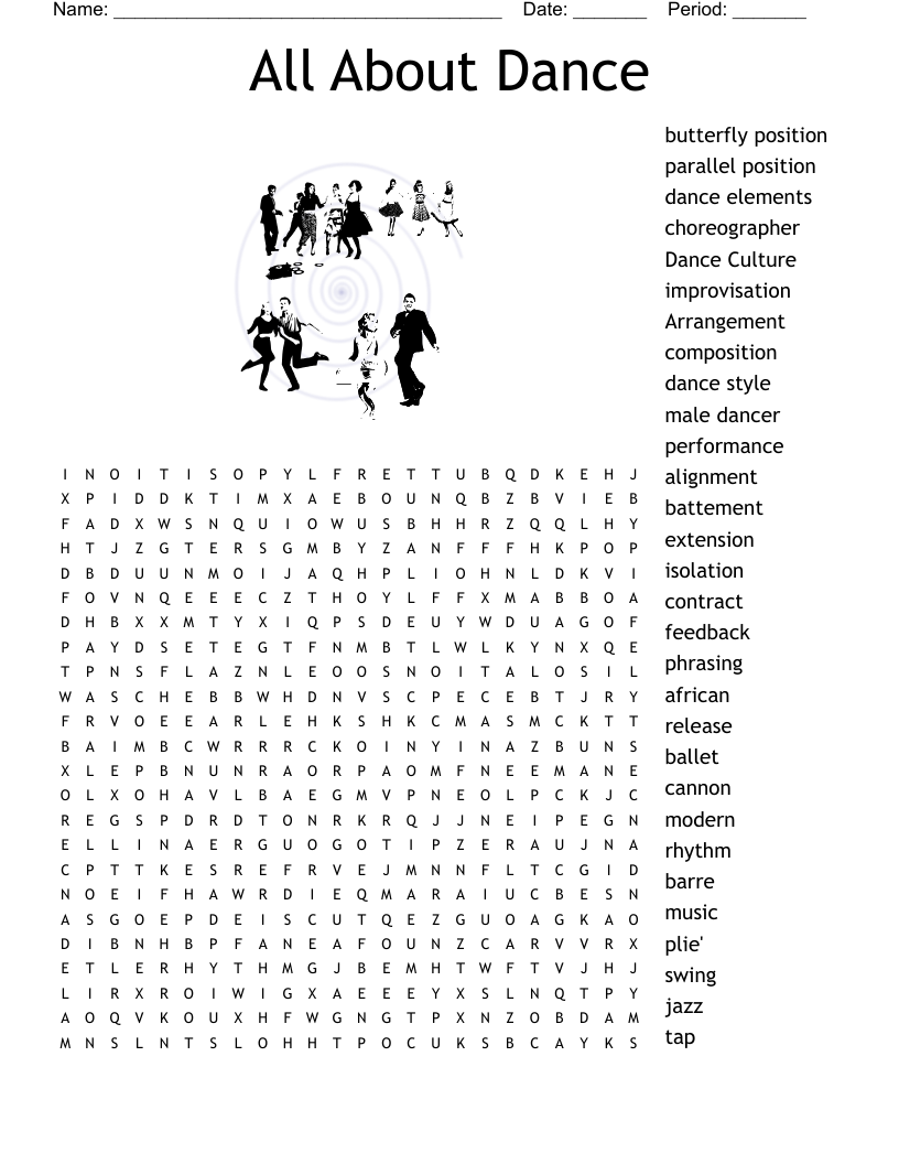Types Of Dancing Worksheet WordMint